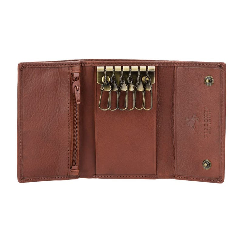 Visconti 1178 Genuine Leather Mens Slim Key Case Wallet/Key Chain Wallet/Key Holder Wallet (Black) - Image 1